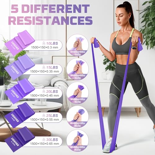 5 Pcs Resistance Bands, Professional Exercise Bands Elastic Stretch