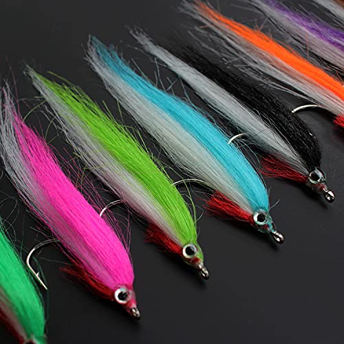 Tigofly 20 pcs 1/0 UV Color Fishing Flies Set for Salmon Trout Bass Steelhead