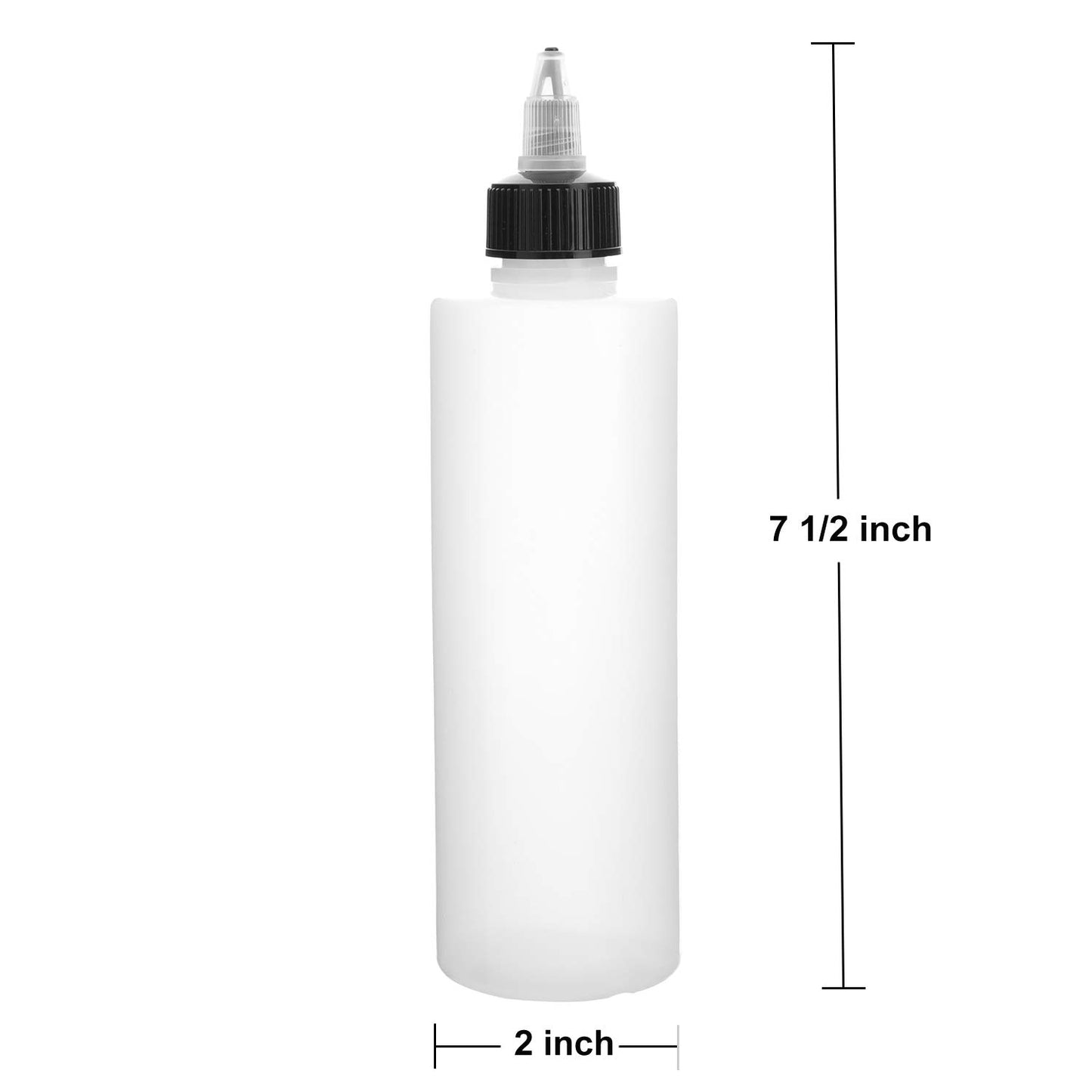 Bekith 16 Pack 8oz Plastic Squeeze Bottles with Twist Top Caps, Empty Dispensing Bottles for Cookie Decorating, Sauces, Condiments, Arts and Crafts