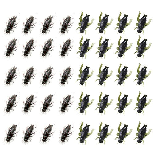 40Pcs Micro Soft Cricket Lures - 1-Inch Fishing Baits