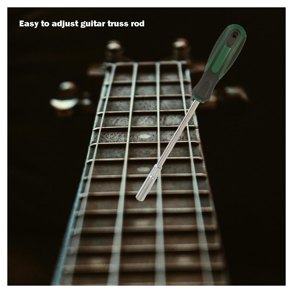 PANSHIYON 8mm(5/16") Deep Nut Driver,Guitar Truss Rod Wrench Tool for Guitar Adjustment (Total Length 260mm,Metric)