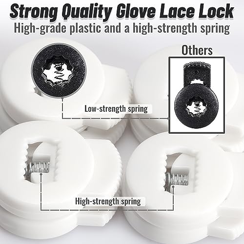 Jomeya Sky Blue Baseball Glove Lace Locks 8-Pack - No Knots, Universal Fit
