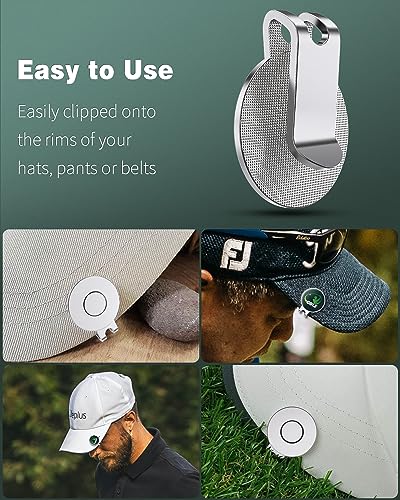 Magnetic Golf Hat Clip Marker Set - Silver - 3 Pack