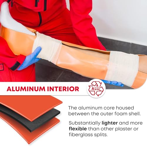 24-Inch Aluminum Splint - Lightweight & Flexible, Rolled Design - One Size