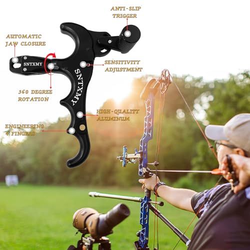 360° Rotatable Thumb Release for Compound Bows - Archery Release Aid