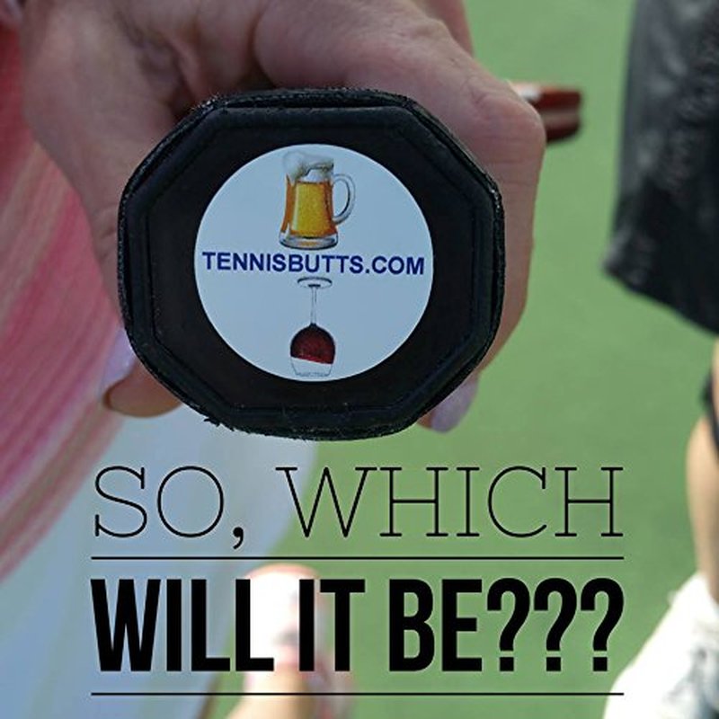TennisButts - Fun Racket Decal that Starts Your Match Off with a Laugh! Perfect Tennis Gift (Box of Butts - Beer or Wine - White Background (6 Packs Total))