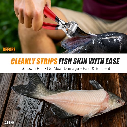 HappyAlley Red Catfish Skinning Pliers Heavy Duty Fish Skinner with Ergonomic Grips - 1 Pack