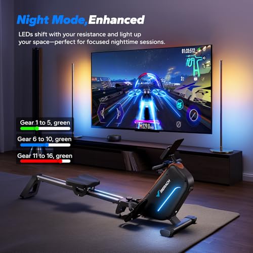 Self-Powered Rowing Machine - 16-Level Resistance, Ergonomic Design, R5