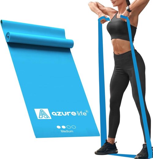 Azurelife Professional Resistance Bands - Non-Latex Elastic for Yoga, Pilates & Rehab | 8 Yards or 5-7 ft Options