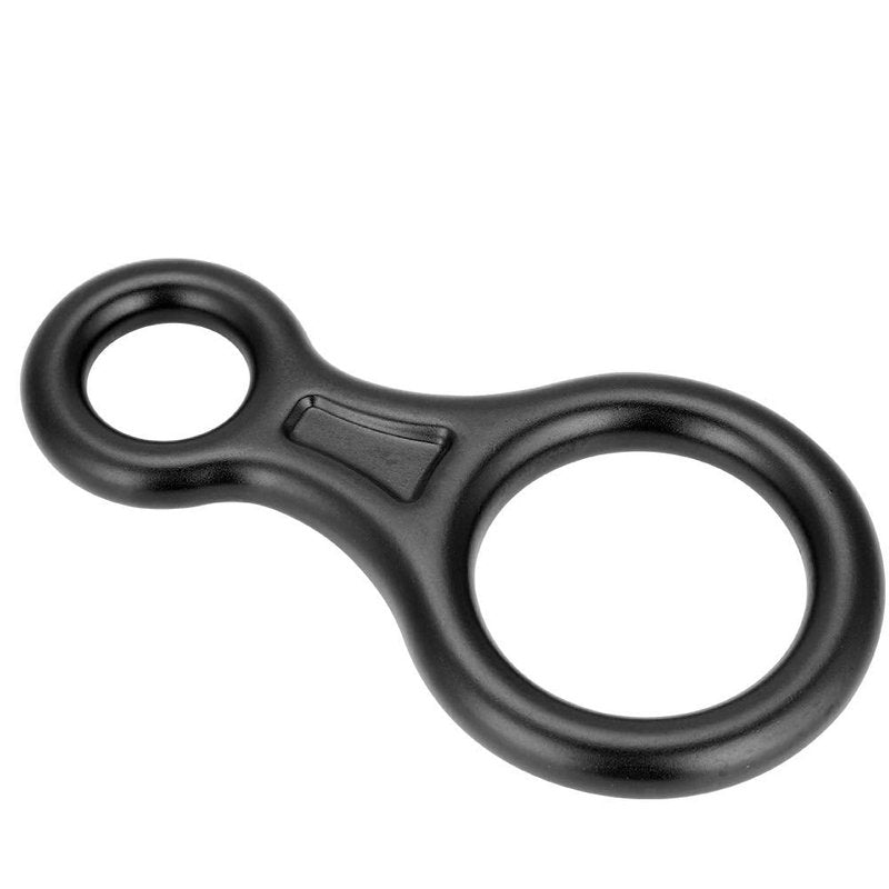 SolUptanisu Climbing,Climbing Rappel 8 Ring, 35KN Figure 8 Aluminum Descender Rappel Ring Rock Climbing Gear for Rappelling Belaying Climbing (Black)