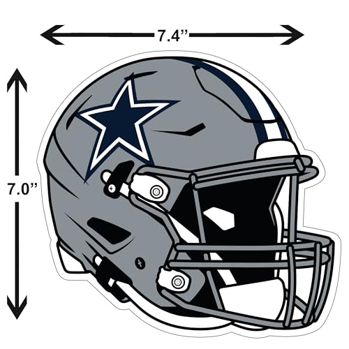 Dallas Cowboys NFL Helmet Decal - Team Colors, 7" x 7.25"