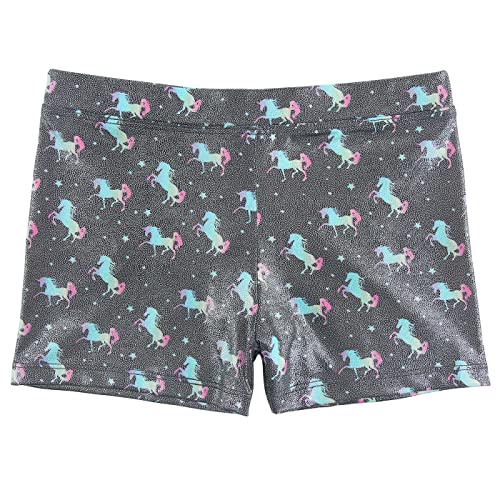 Gymnastics Shorts for Girls - Glitter Sparkle Tumbling - Unicorn Stars