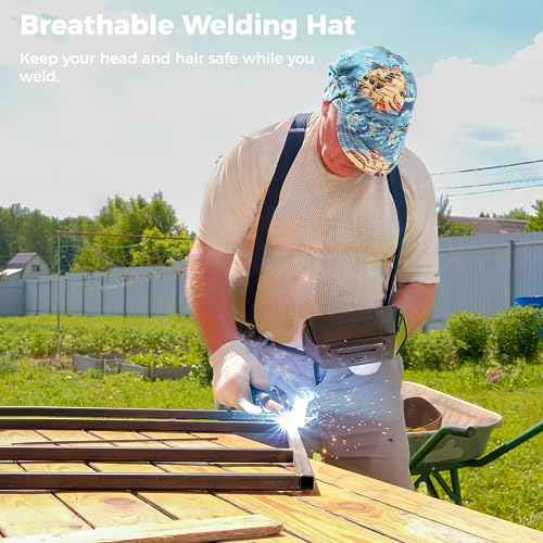 4Pcs Welding Caps, Cotton Welding Hats, Welders Caps with Sweat-absorbing Mesh Liner, Breathable Welding Hats with Elastic Ring for Welders Electricians Power Station Workers