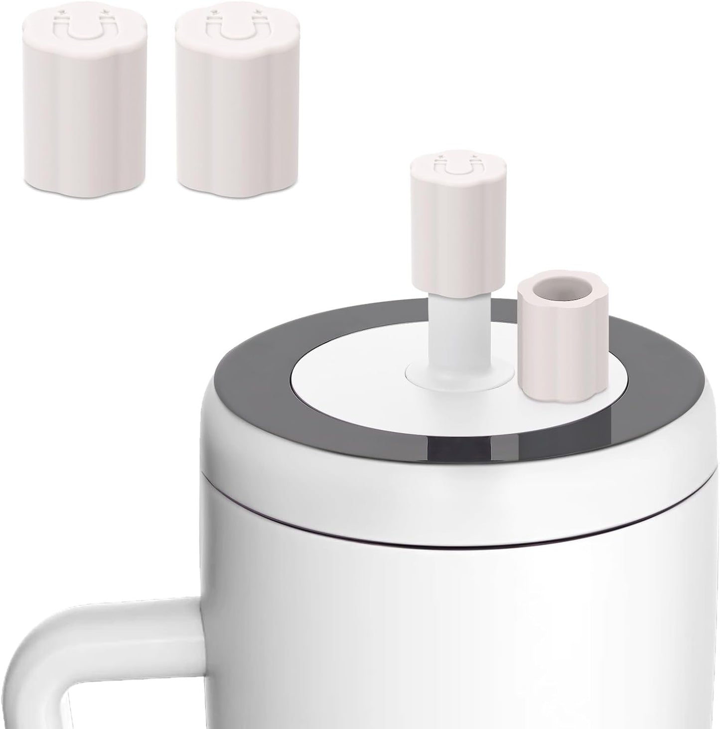Skiennix Magnetic Straw Cover - Silicone Leakproof Protector for Tumblers | 2-Pack Drinkware Accessory