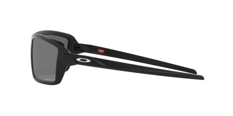 Oakley Mens OO9129 Cables Rectangular Sunglasses, Matte Black/Prizm Black Polarized, 63 mm