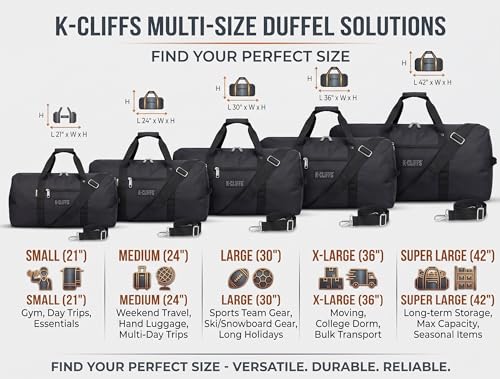 Large Heavy Duty Cargo Duffel Bag for Sport Gear & Travel