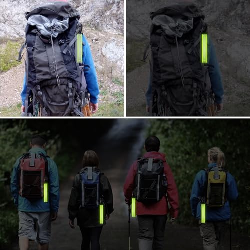 6 PCS Green Reflective Backpack Straps - Safety Night Reflectors