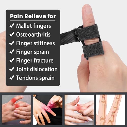 Short Thumb Finger Splint Brace for Arthritis Pain Relief - Black