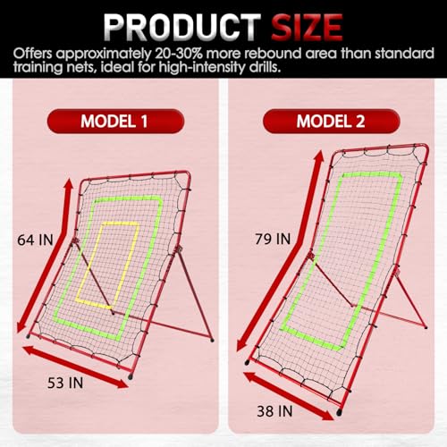 2-in-1 Baseball Softball Volleyball Rebounder Net - Adjustable Multi-Sport Practice Equipment