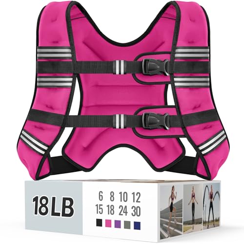 Zeerun Pink 18Lb Weighted Vest for Men Women Fitness & Workout