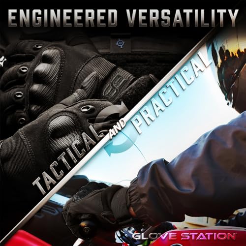 Hard Knuckle Touchscreen Utility Gloves - Impact Protection, Breathable, Large