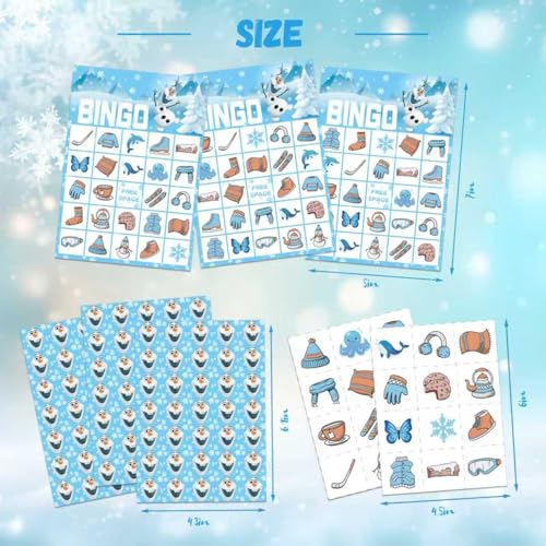 Snowman Christmas Bingo Game for 24 Players - Family Holiday Fun