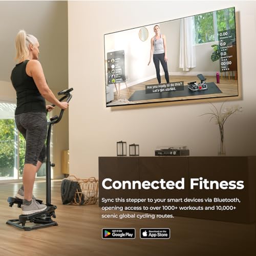 Smart Twist Stair Stepper with Adjustable Handlebar - Black