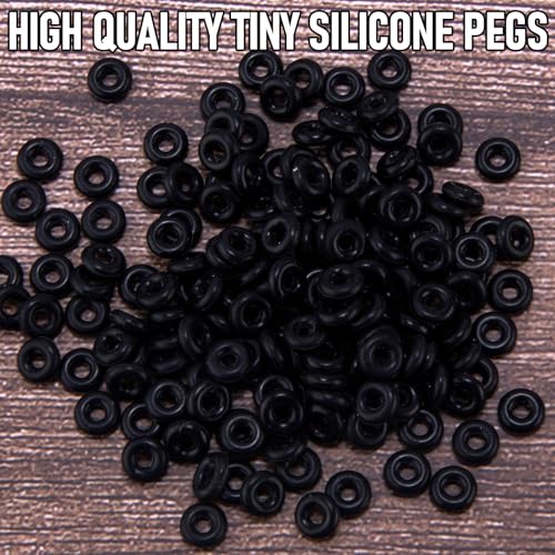 250-Pack Silicone Bait Stoppers for Soft Plastic Lures - Black, Small