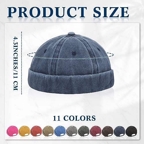 Janmercy 12-Pack Brimless Cotton Hats for Men & Women Adjustable Skull Caps