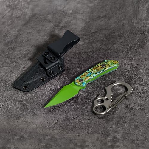 KANSEPT Fenrir Fixed Blade Knife Green Handle, 2.87" D2 Blade, EDC & Outdoor