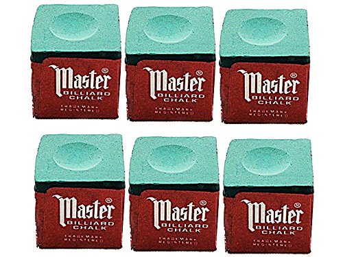 Green Billiard Cue Chalk - Half Dozen (6 Pieces)