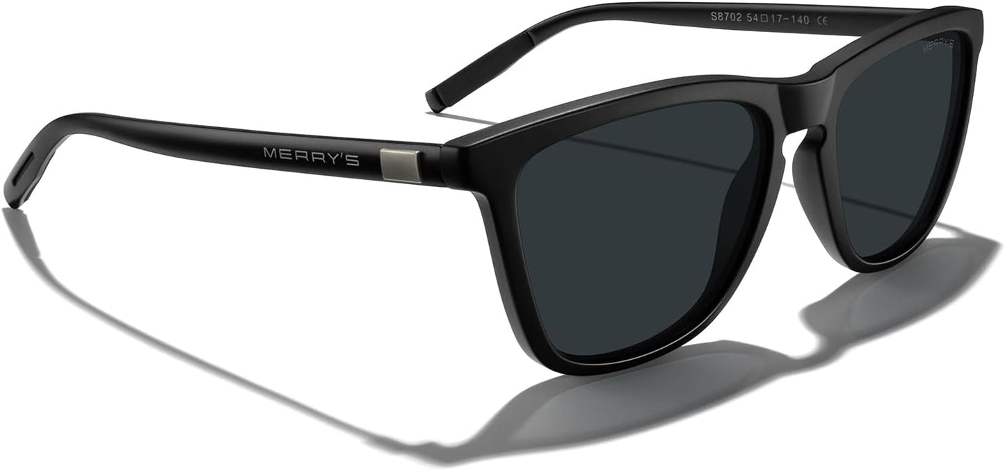 MERRY'S Polarized Sunglasses - Classic Retro Design for Men & Women | Lightweight Aluminum Legs