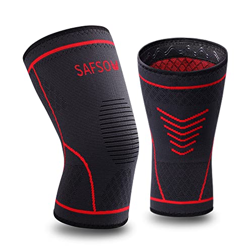 Knee Compression Sleeve - Large, 2 Pack for Weightlifting & Sports