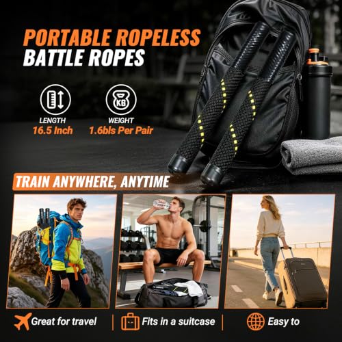 Ropeless Battle Ropes - Portable Cordless Fitness Gear 1.5IN
