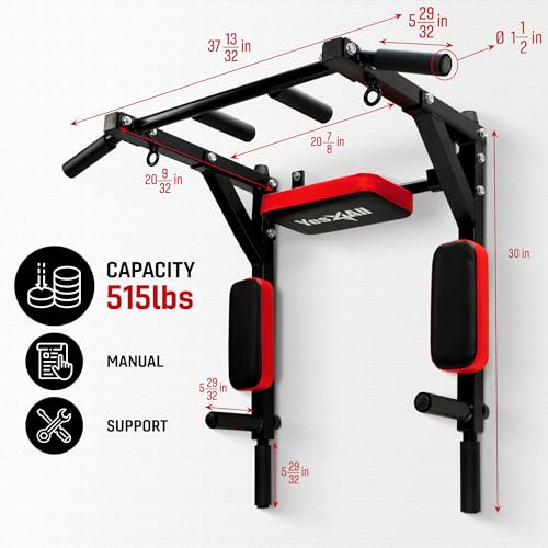 Multifunctional Wall Mounted Pull Up Bar - 2-in-1 Gym Equipment