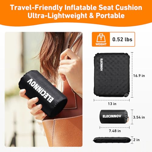 Self-Inflating Stadium Seat Cushion - Lightweight Portable Comfort