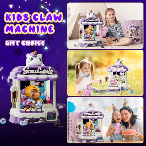 Purple Unicorn Claw Machine for Kids - Mini Arcade Prize Grabber Toy