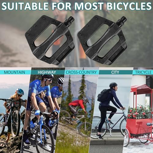 Universal Bicycle Pedals 9/16" - Non-Slip, Durable, Lightweight