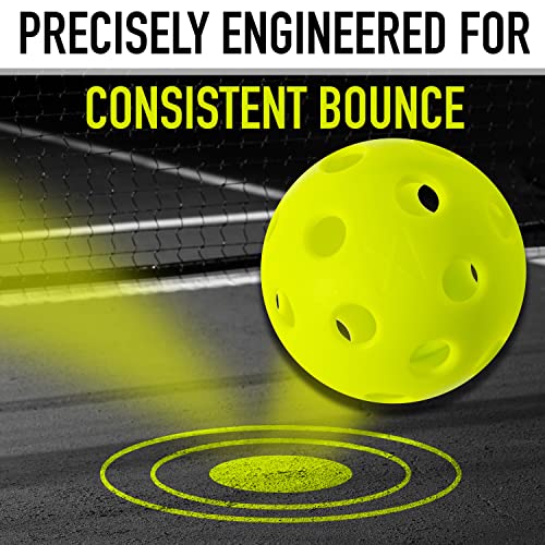 Indoor Pickleballs - USAPA Approved X-26 - Lime Green, 12 Pack
