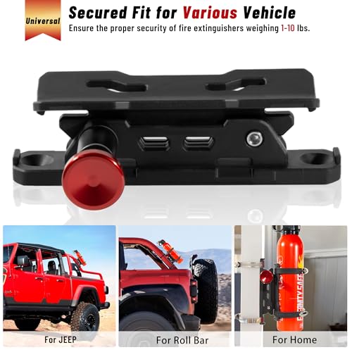Quick Release Fire Extinguisher Mounts - 2-Pack Car Fire Extinguisher Holder Brackets for Vehicle Jeep Wrangler JT, TJ, JL, JKU, UTV, Polaris RZR, Ranger, Can-Am X3, Yamaha ? Corrosion-Resistant