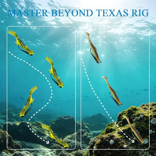 FINNECT Assorted 15-Pack Ozark Rig Weedless Jig Heads 3/0-5/0 Saltwater Freshwater Fishing Hooks