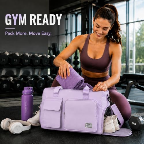Women's Gym Duffle Bag with Shoes Compartment - 30L Capacity