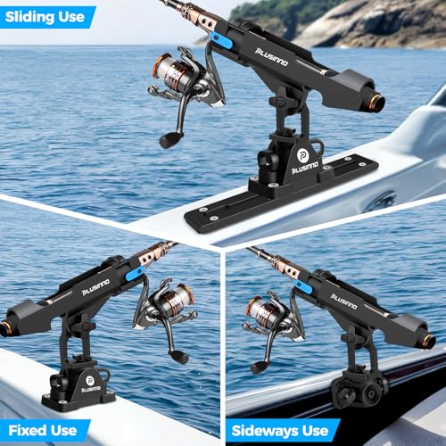PLUSINNO 2-in-1 Kayak & Boat Fishing Rod Holder with Track - 2 Pack