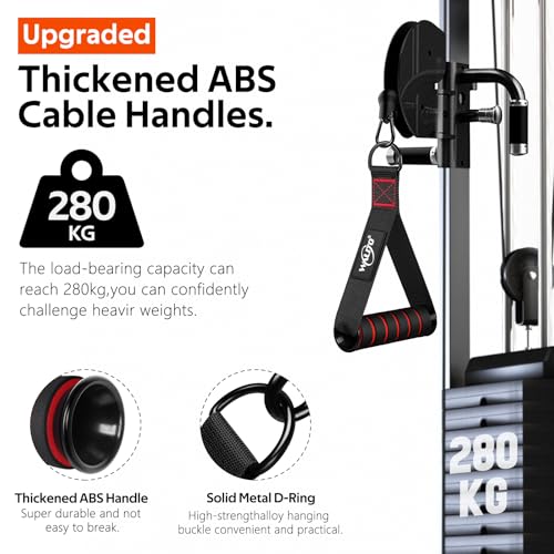 Heavy Duty Exercise Handles for Cable Machines - 2 Pack with Non-Slip Grip