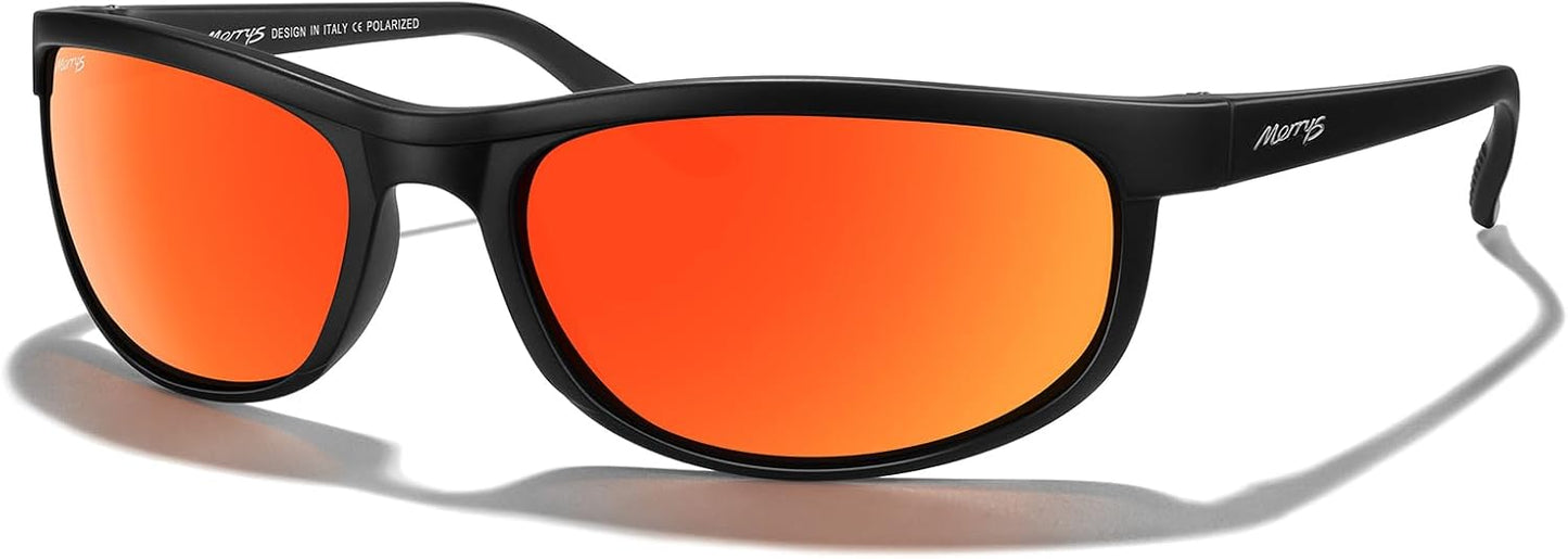 MERRY'S Polarized Wrap Around Sport Sunglasses - UV400 Protection for Men & Women | Ideal for Driving, Fishing, Cycling, Running