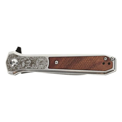 Smith & Wesson Unwavered Folding Dagger with 3.5" 8Cr Steel Blade, Rosewood Handle, for Tactical, Outdoors, and EDC