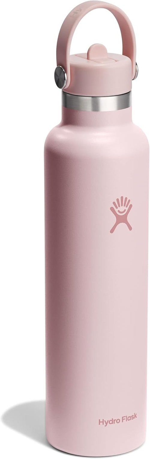 Hydro Flask Water Bottle - Insulated Stainless Steel - Leakproof Straw Lid, 24 Oz Trillium Pink
