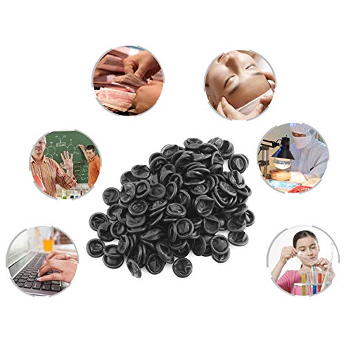 150pcs Disposable Latex Finger Cots - Black 65x25mm