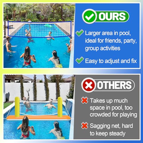 15ft UV Resistant Pool Volleyball Net - Blue