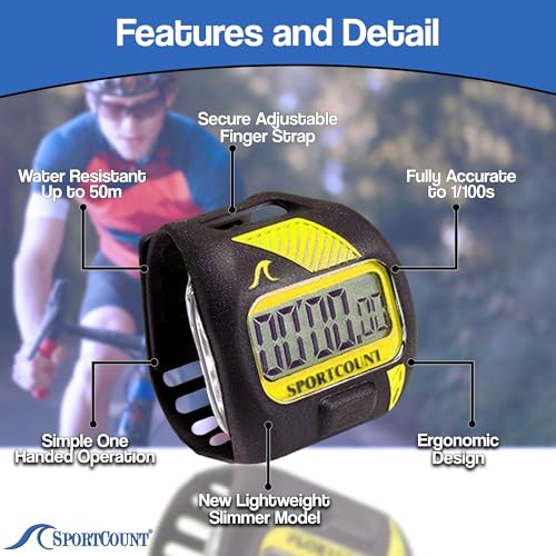Waterproof Finger Stopwatch & Swim Timer - Ergonomic Design